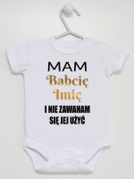 mam babcię i nie zawaham się jej użyć body z krótkim rękawem kolor biały 183