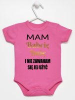 mam babcię i nie zawaham się jej użyć body z krótkim rękawem kolor ciemny rózowy 183