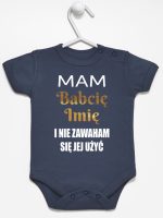 mam babcię i nie zawaham się jej użyć body z krótkim rękawem kolor granatowy 183