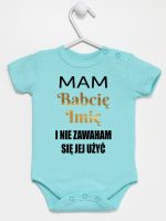 mam babcię i nie zawaham się jej użyć body z krótkim rękawem kolor miętowy 183