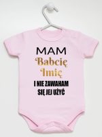 mam babcię i nie zawaham się jej użyć body z krótkim rękawem kolor różowy 183