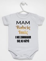 mam babcię i nie zawaham się jej użyć body z krótkim rękawem kolor szary 183