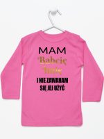 mam babcię i nie zawaham się jej użyć koszulka z długim rękawem kolor ciemny różowy 183