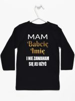 mam babcię i nie zawaham się jej użyć koszulka z długim rękawem kolor czarny 183