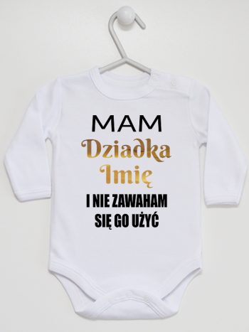mam dziadka i nie zawaham się go użyć body z długim rękawem kolor biały 182