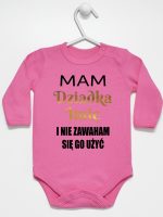 mam dziadka i nie zawaham się go użyć body z długim rękawem kolor ciemny różowy 182