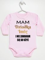 mam dziadka i nie zawaham się go użyć body z długim rękawem kolor różowy 182