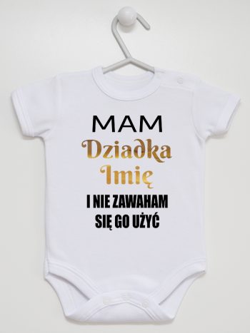 mam dziadka i nie zawaham się go użyć body z krótkim rękawem kolor biały 182