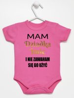 mam dziadka i nie zawaham się go użyć body z krótkim rękawem kolor ciemny rózowy 182