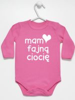 mam fajną ciocię body z długim rękawem kolor ciemny różowy 080 mam fajną ciocię body z długim rękawem kolor ciemny różowy 080