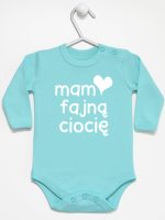 mam fajną ciocię body z długim rękawem kolor miętowy 080 mam fajną ciocię body z długim rękawem kolor miętowy 080