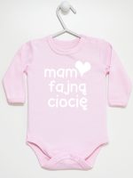 mam fajną ciocię body z długim rękawem kolor różowy 080 mam fajną ciocię body z długim rękawem kolor różowy 080
