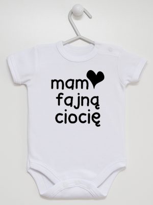 mam fajną ciocię body z krótkim rękawem kolor biały 080