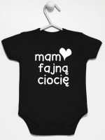 mam fajną ciocię body z krótkim rękawem kolor czarny 080 mam fajną ciocię body z krótkim rękawem kolor czarny 080