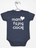 mam fajną ciocię body z krótkim rękawem kolor granatowy 080 mam fajną ciocię body z krótkim rękawem kolor granatowy 080