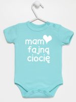 mam fajną ciocię body z krótkim rękawem kolor miętowy 080 mam fajną ciocię body z krótkim rękawem kolor miętowy 080