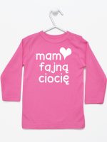 mam fajną ciocię koszulka z długim rękawem kolor ciemny różowy 080