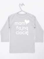 mam fajną ciocię koszulka z długim rękawem kolor szary 080