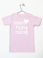 mam fajną ciocię koszulka z krótkim rękawem kolor różowy 080