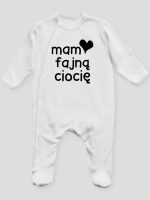 mam fajną ciocię pajacyk śpioszek ze stópkami 080