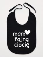 mam fajną ciocię śliniak niemowlęcy kolor czarny 080