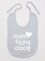 mam fajną ciocię śliniak niemowlęcy kolor szary 080