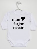 mam fajne ciocie body z długim rękawem kolor biały 136