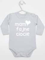 mam fajne ciocie body z długim rękawem kolor szary 136