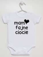 mam fajne ciocie body z krótkim rękawem kolor biały 136