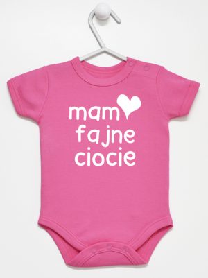 mam fajne ciocie body z krótkim rękawem kolor ciemny rózowy 136
