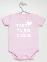 mam fajne ciocie body z krótkim rękawem kolor różowy 136