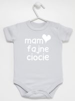 mam fajne ciocie body z krótkim rękawem kolor szary 136