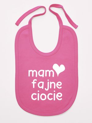 mam fajne ciocie śliniak niemowlęcy kolor ciemny różowy 136