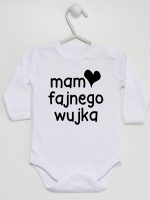 mam fajnego wujka body z długim rękawem kolor biały 081 mam fajnego wujka body z długim rękawem kolor biały 081