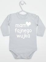 mam fajnego wujka body z długim rękawem kolor szary 081 mam fajnego wujka body z długim rękawem kolor szary 081