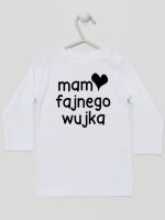 mam fajnego wujka koszulka z długim rękawem kolor biały 081