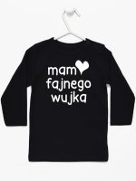 mam fajnego wujka koszulka z długim rękawem kolor czarny 081