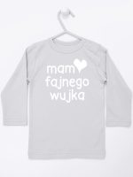 mam fajnego wujka koszulka z długim rękawem kolor szary 081