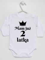 mam już dwa latka body z długim rękawem kolor biały 235