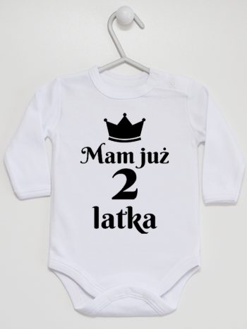 mam już dwa latka body z długim rękawem kolor biały 235