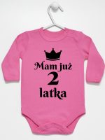 mam już dwa latka body z długim rękawem kolor ciemny różowy 235