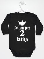 mam już dwa latka body z długim rękawem kolor czarny 235