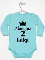 mam już dwa latka body z długim rękawem kolor miętowy 235