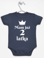 mam już dwa latka body z krótkim rękawem kolor granatowy 235