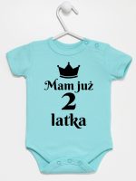 mam już dwa latka body z krótkim rękawem kolor miętowy 235