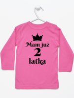 mam już dwa latka koszulka z długim rękawem kolor ciemny różowy 235