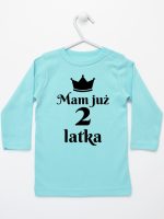 mam już dwa latka koszulka z długim rękawem kolor miętowy 235
