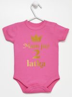 mam już dwa latka nadruk złoty body z krótkim rękawem kolor ciemny rózowy 158