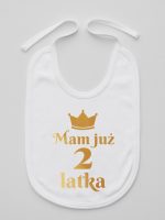 mam już dwa latka nadruk złoty śliniak niemowlęcy kolor biały 158
