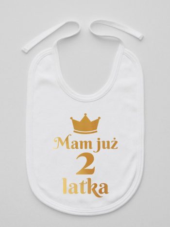 mam już dwa latka nadruk złoty śliniak niemowlęcy kolor biały 158
